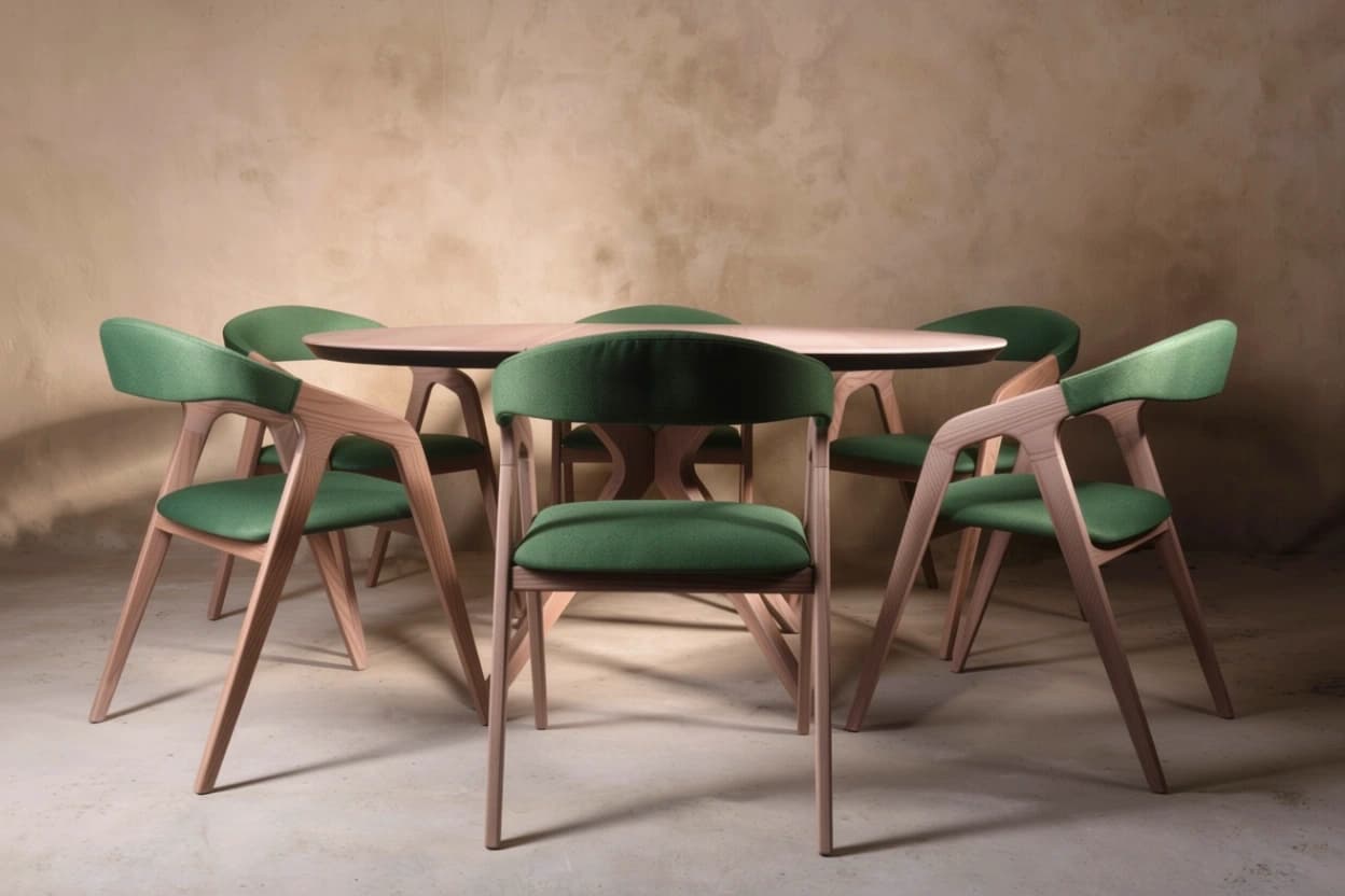 Espacio de comedor con microcemento decorativo