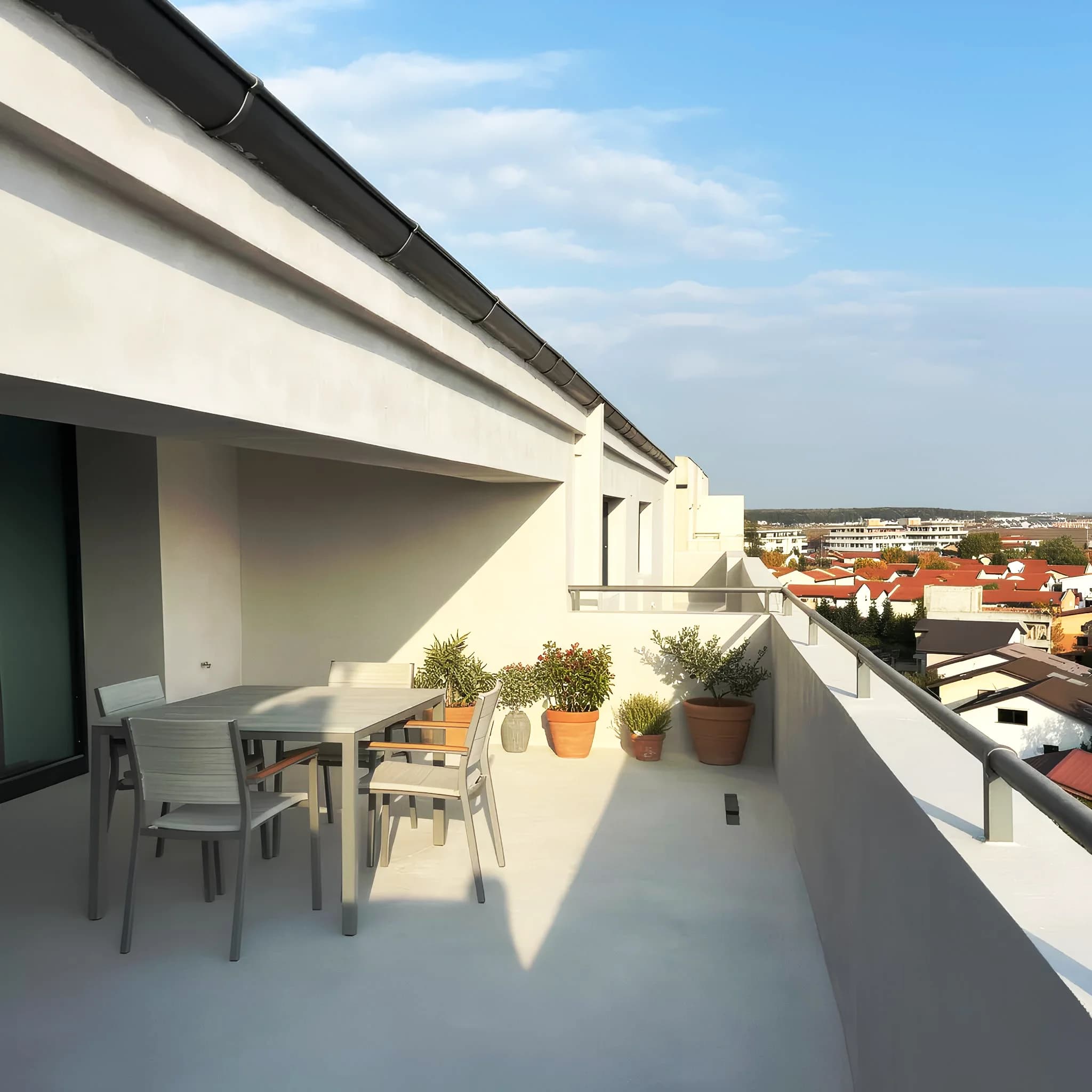 Terraza exterior con microcemento